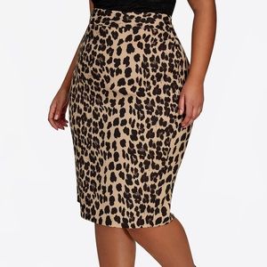 Ashley Stewart Leopard print pencil skirt